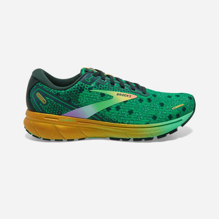 Brooks Ghost 14 Australia - Women's Cushioned Road Running Shoes - Bright Green/Gables/Gold (735094-